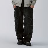 F2CE Washed Deconstructed Oversized Denim Cargo Pants