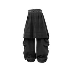 RELABEL Detachable Drape Linen-Blend Cargo Dark Gray