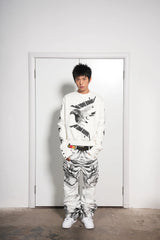 VINKID Peace Dove Patch Snap Sleeve Sweatshirt