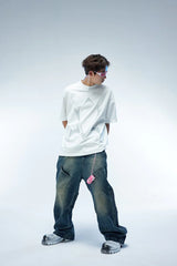WHISTLEHUNTER Multi-Layered Washed Straight Jeans (Only Size M Left)