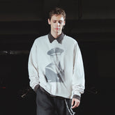 RICHILL Retro Naval Graphic Crewneck Long-Sleeve Tee