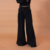 CLP Pleated Draped Wide-Leg Trousers
