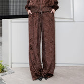 SOURPLUM Retro Polka-Dot Velvet Sweatpants