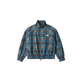 SAVAGEGROWTHWORLD Plaid Stand-Collar Jacket