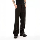 TIWILLTANG Rivet Stitch Embroidered Straight-Leg Pants