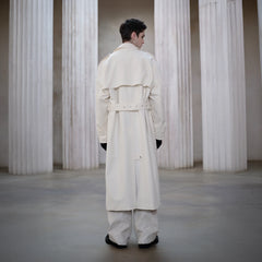 FACEONLAB Essential Military Trench Coat White