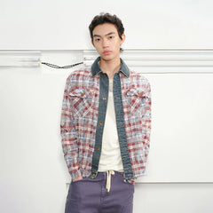 KREATE Denim Spliced Macarons Jacket