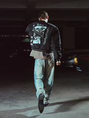 RICHILL Medal Graphic Cropped Bomber Jacket