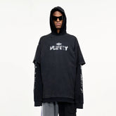 ULIPERY Distressed Faux Layered Hoodie