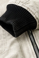 FORFEARTHAT Faded Wash Utility Bomber Jacket