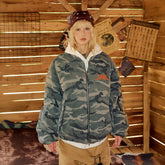 DONSMOKE Paneled Camo Embroidered LOGO Bomber Jacket