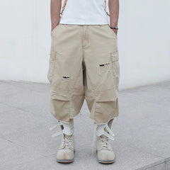 STEEPC Ripped Multi-Pocket Spliced Shorts