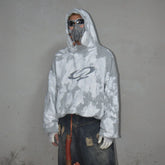 LUUUCAM Brush-Paint Faded Logo Hoodie