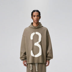 BONELESS Number 3 Puff-Print Hoodie