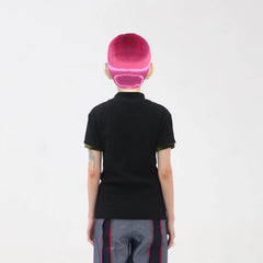 EMBRYO Four-Point Star Spliced Mock Neck T-Shirt