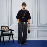 UNLIMITED MOTE Pleated Drawstring Wide-Leg Pants