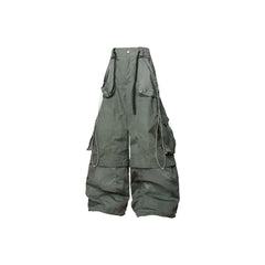 RELABEL Multi-Pocket Panel Crinkled Cargo Pants Gray