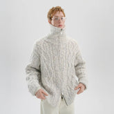 TIWILLTANG Dual-Zipper Cable Knit Funnel Sweater