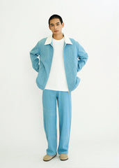 WIID Quilt-Stitch Contrast Collar Jacket