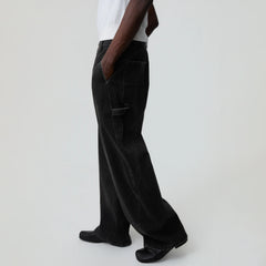 OPICLOTH Classic Washed Panel Straight-Leg Jeans