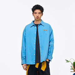 OVERLAPS Essential Embroidered Oversized Shirt