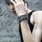 ILLUSORY Modern Hunter Adjustable Chain Rivet PU Bracelet