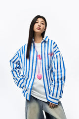 OVERLAPS Brushstroke Stripe Overshirt