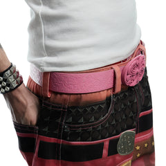 DND4DES Filigree Buckle Cowhide Leather Belt Pink
