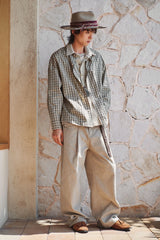 GONGHE REPUB Faux Layered Collar Plaid Shirt