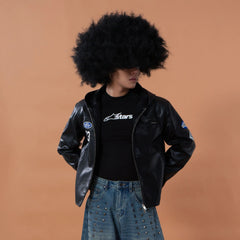 CLP Badge Patch Hooded PU Jacket
