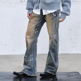 CATSSTAC Dirty Fit Distressed Curved Spliced Jeans