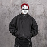 UNDERWATER Distressed Spliced Fallen Armor Zip-Up Hoodie