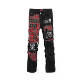 NOTHINGNESS WORLD Punk Plaid Strappy Ruched Pants