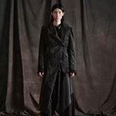 ILNya Nieternite Nifutur Distressed Corduroy Asymmetric Spliced Blazer