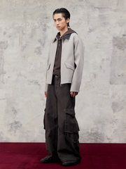ALVNG AR ANTS Minimal Contrast Woven Collar Jacket