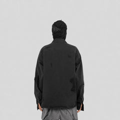 UNDERWATER Ripped Overshirt Black