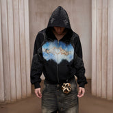 DND4DES Diamond Airbrush Zip-Up Hoodie