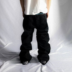 PCCVISION Essential LOGO Wrinkled Baggy Pants