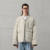 ORGANIC EMOTION Quilted Snap-Front Down Jacket