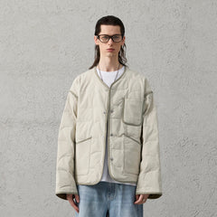 ORGANIC EMOTION Quilted Snap-Front Down Jacket