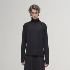 ILNya Nieternite Nifutur Ruffle Tape Shoulder Long Sleeve Tee