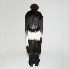 VANN VALRENCE Gradient Mane Faux Fur Maxi Coat