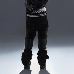 PCCVISION Multi-Zip Stitched Slim Pants
