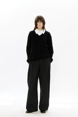 KREATE Cable-Knit Layered Shirt Sweater