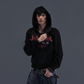 PCCVISION Flame Embroidered Mask Hooded Jacket