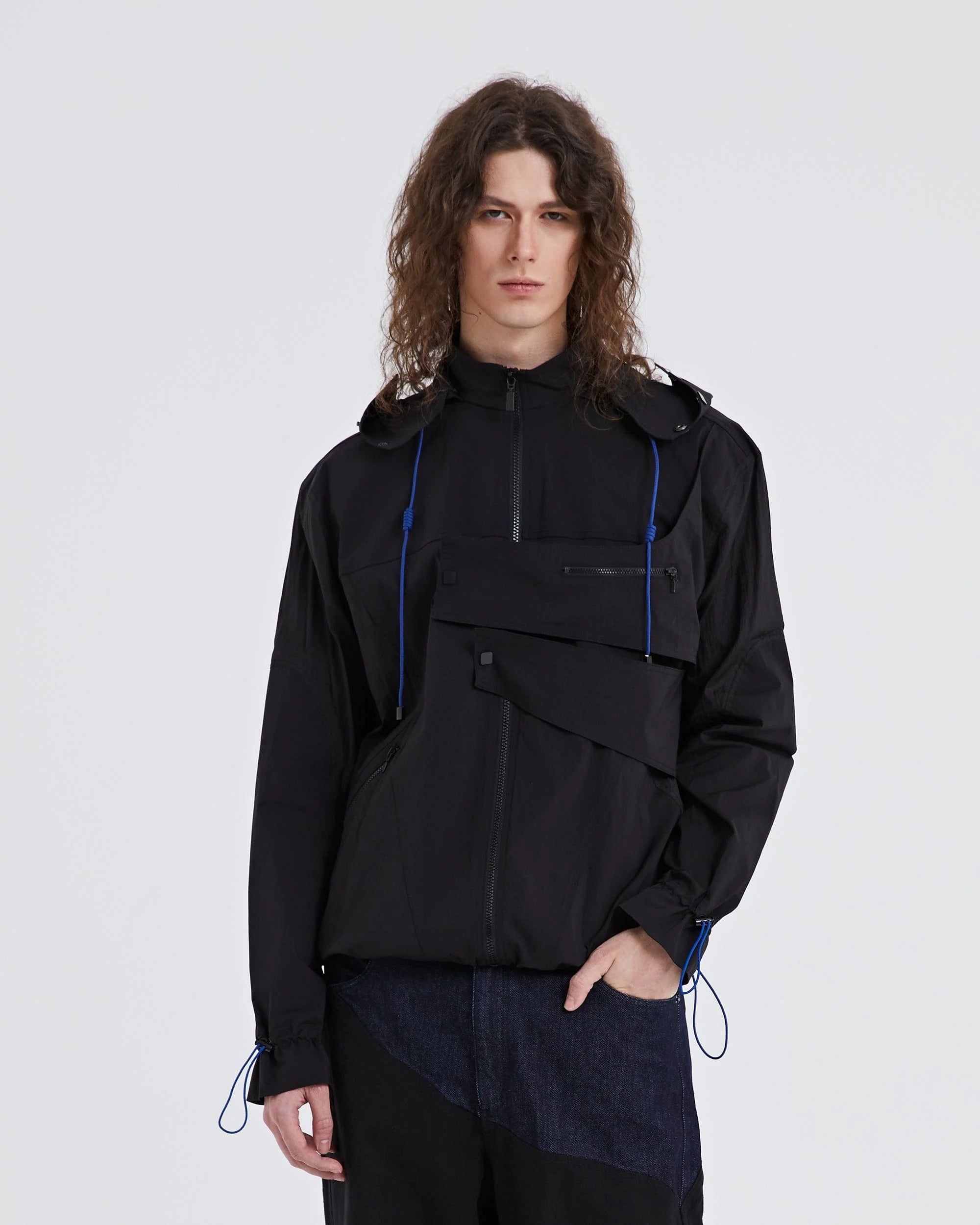 ORGANIC EMOTION Modern Drawstring Asymmetrical Jacket