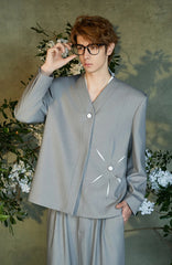 JIECHI Essential V-Neck Cut-Out Blazer