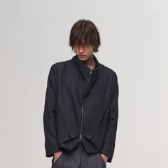 ILNya Nieternite Nifutur Double-Layer Weave Linen Jacket Blue