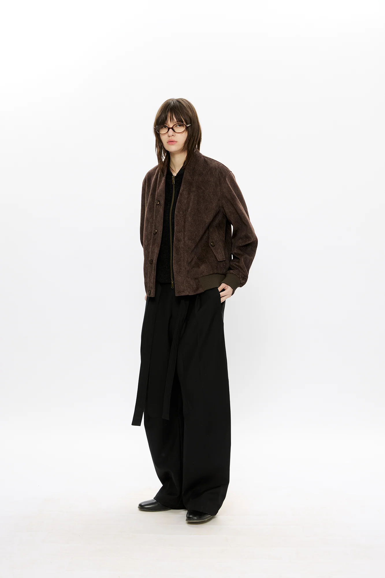 KREATE Faux Layered-Look V-Neck Jacket