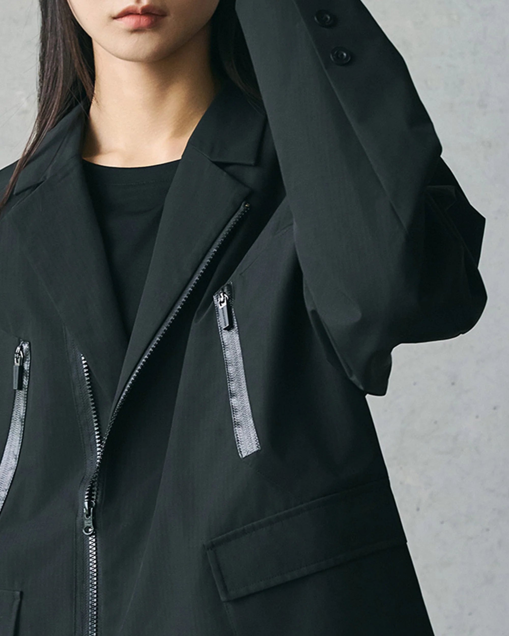 ENSHADOWER Modern Multi-pocket Zipper Outdoor Blazer